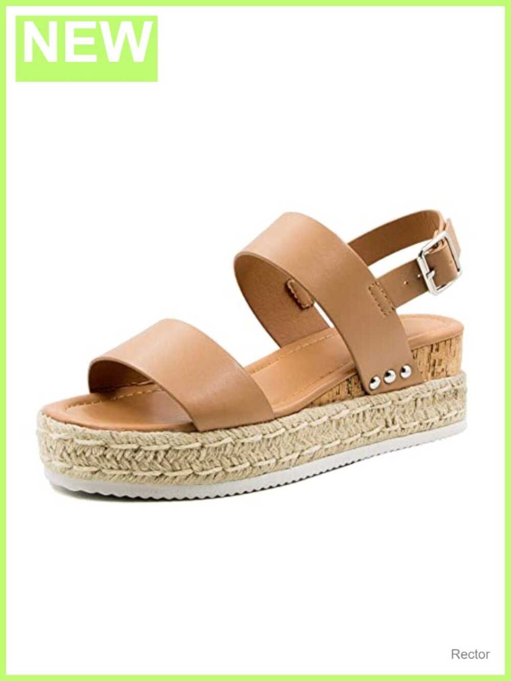 Women's Espadrilles Wedge Sandals Ankle Strap Buckle Open Toe Studded Platform